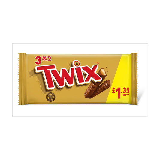 Twix Caramel & Milk Chocolate Fingers Biscuit Snack Bars Multipack £1.35 PMP (3pk × 24 × 1)