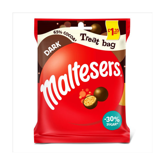 Maltesers Dark Chocolate & Honeycomb 65% Cocoa Treat Bag £1.35 PMP (59g × 18 × 1)