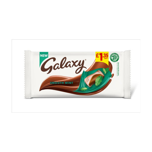 Galaxy Smooth Mint Chocolate Block Bar £1.35 PMP (110g × 24 × 1)