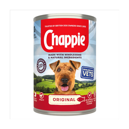 Chappie Adult Wet Dog Food Tin Original in Loaf (412g × 12 × 1)