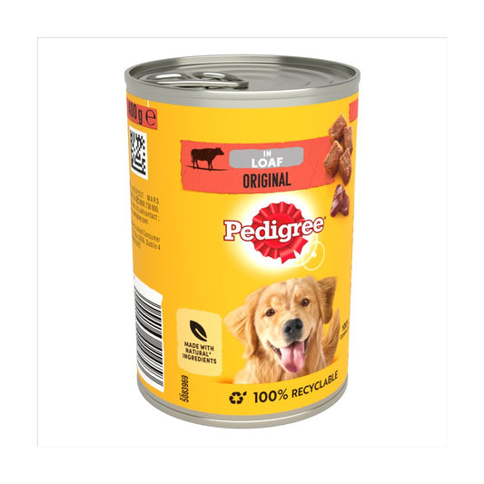 Pedigree Adult Wet Dog Food Tin Original in Loaf (400g × 12 × 1)