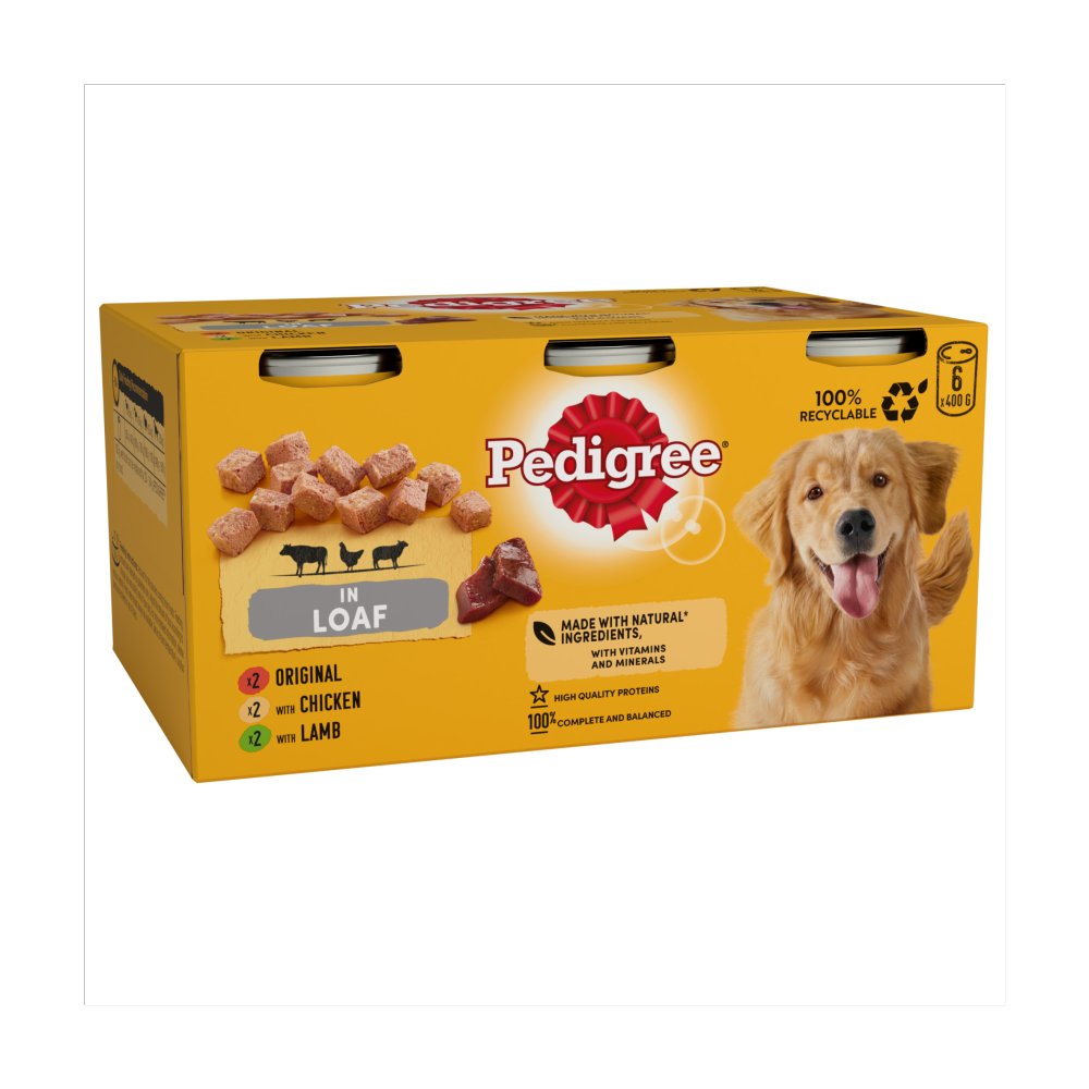 Pedigree Adult Wet Dog Food Tins Mixed in Loaf (400g × 1)