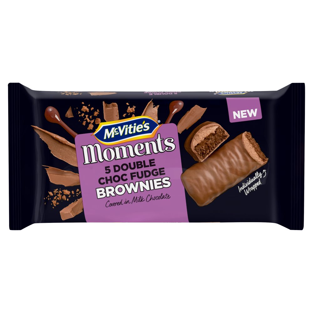 McVitie's Moments Double Chocolate Fudge Brownies Cake Bars Multipack (5s × 12)