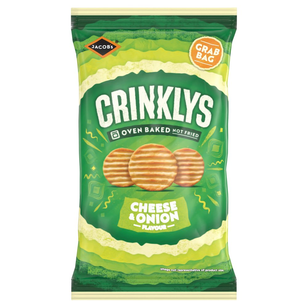 Jacob's Crinklys Cheese & Onion Flavour Grab Bag (45g × 30 × 1)