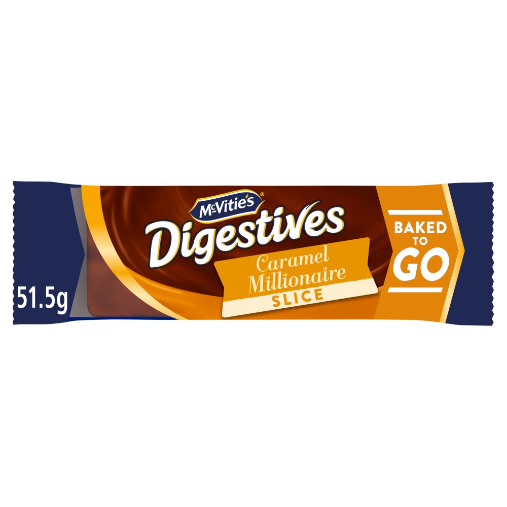 McVitie's Milk Chocolate Digestives Caramel Millionaire Slice Snack Bar Single (12pk × 1)