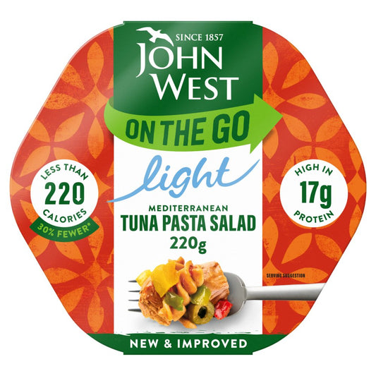 John West On the Go Light Mediterranean Tuna Pasta Salad (220g × 6 × 1)