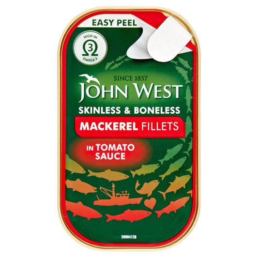 John West Mackerel Fillets in Tomato Sauce (115g × 10 × 1)