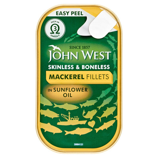 John West Mackerel Fillets in Sunflower Oil (115g × 10 × 1)