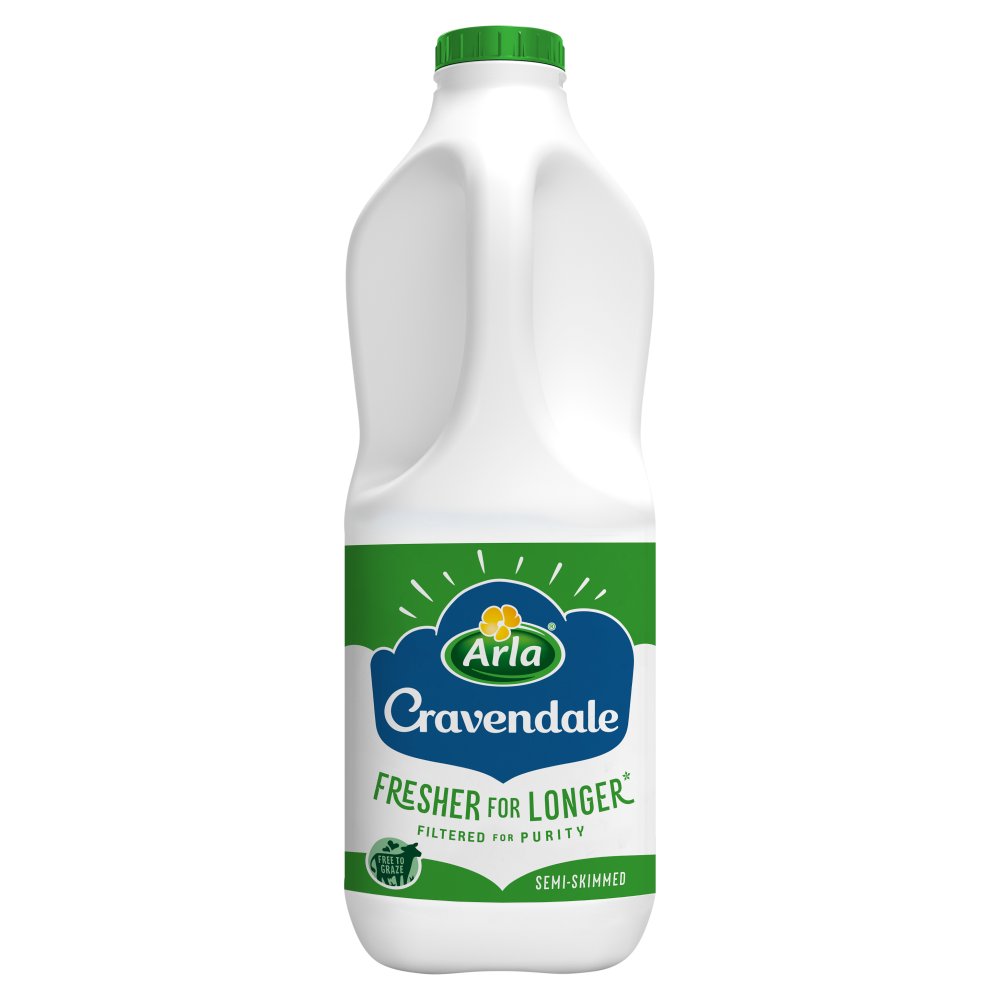 Cravendale Filtered Fresh Semi Skimmed Milk 2L Fresher for Longer (2Ltr × 6)