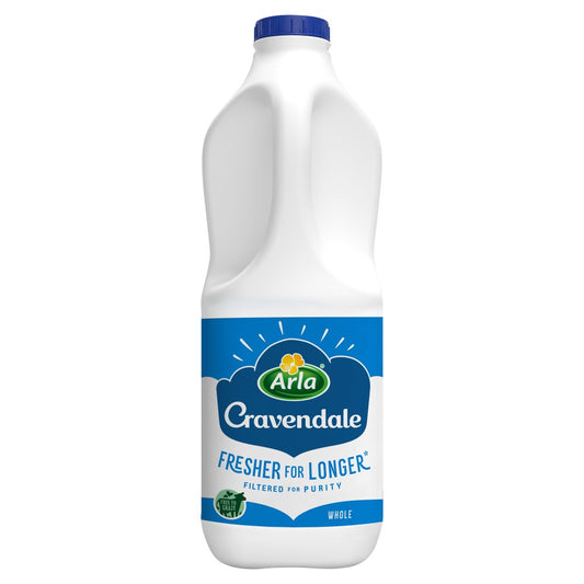 Cravendale Filtered Fresh Whole Milk 2L Fresher for Longer (2Ltr × 6)