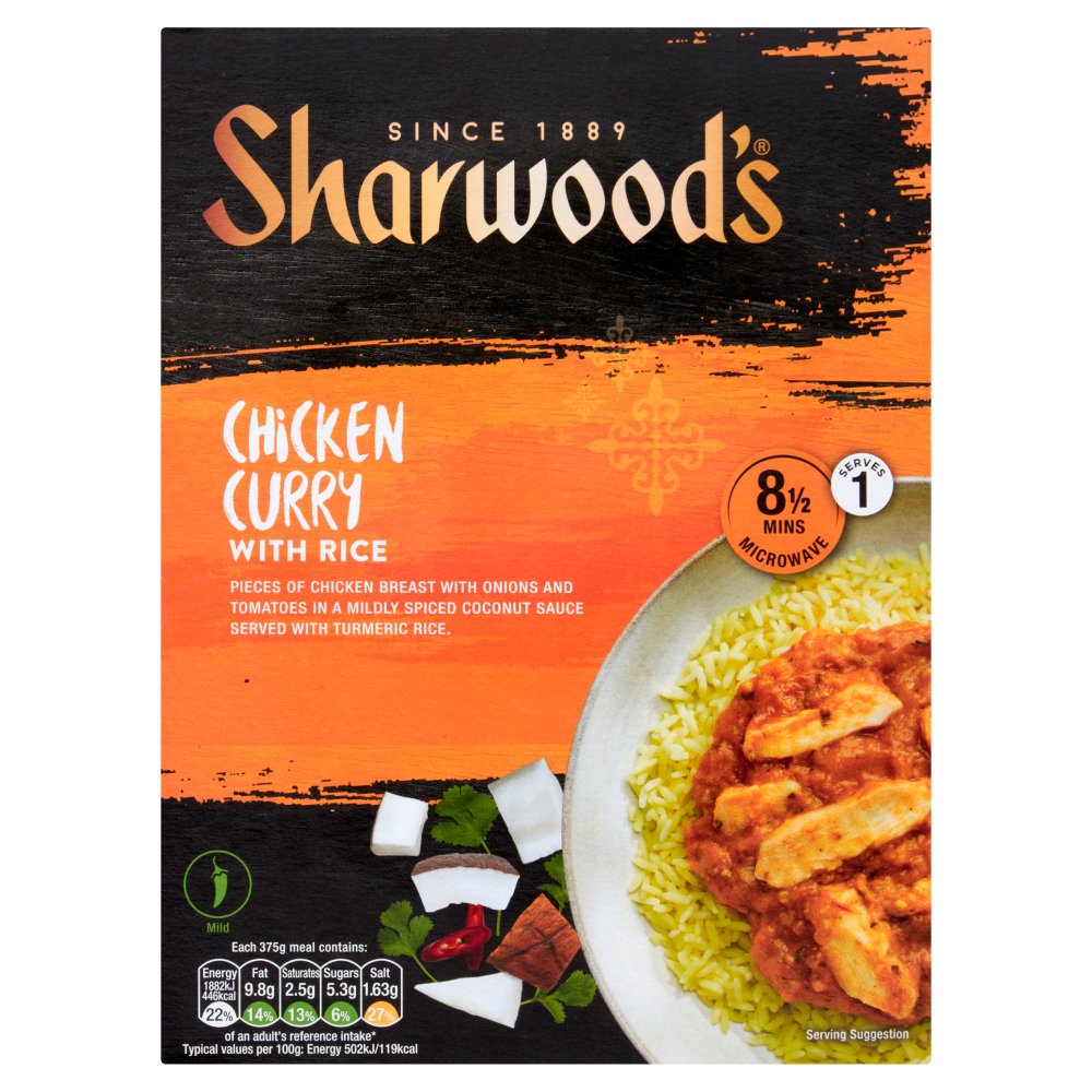 Sharwood's Chicken Curry with Rice (375g × 6)