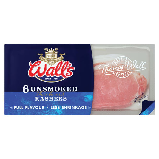 Wall's Unsmoked Thick Cut Rashers (220g × 12)