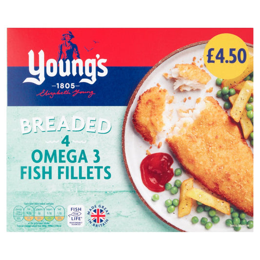 Young's Breaded Omega Fish Fillets (400g × 8)