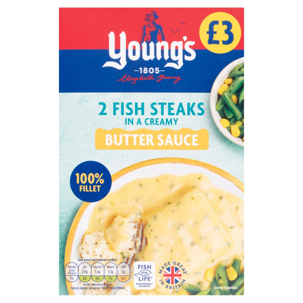 Young's Fish Steaks in a Creamy Butter Sauce (280g × 8)