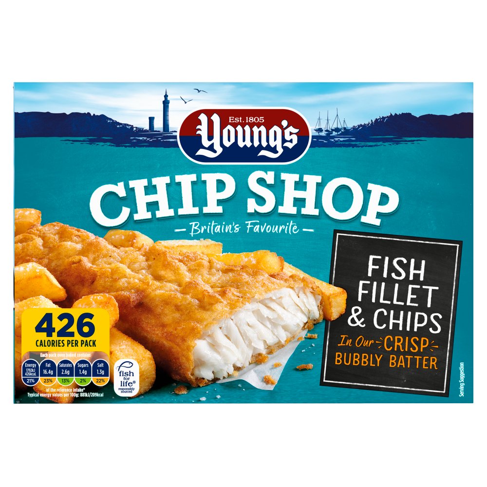 Young's Chip Shop Fish Fillet & Chips (300g × 8)