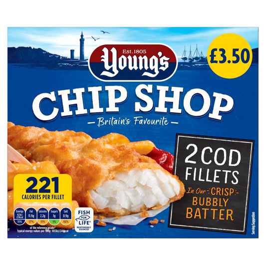 Young's Chip Shop Cod Fillets (200g × 8)