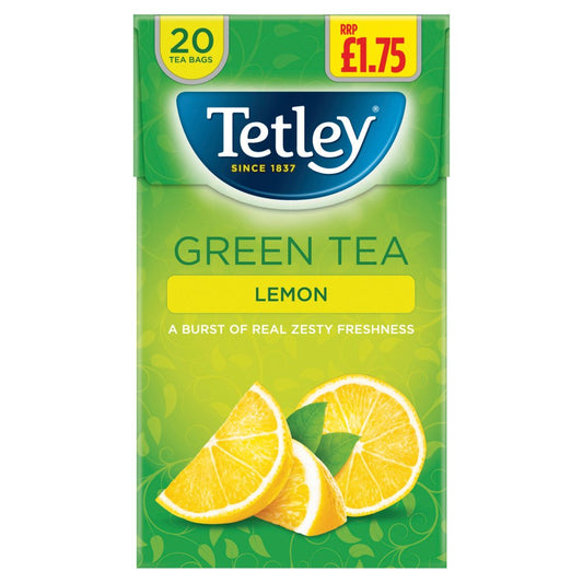 Tetley Green Tea Lemon 20 Tea Bags 40g (20s × 4 × 1)