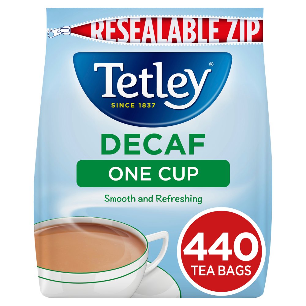 Tetley Decaf One Cup 440 Tea Bags 0.88kg (440s × 6)