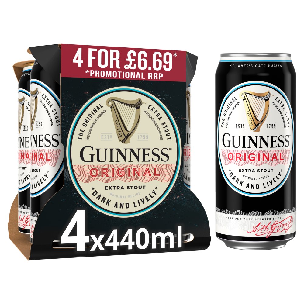 Guinness Original Extra Stout In Can 4.2% vol 440ml PMP £6.69 Cans (440ml × 6 × 1)