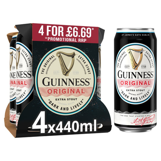 Guinness Original Extra Stout In Can 4.2% vol 440ml PMP £6.69 Cans (440ml × 6 × 1)