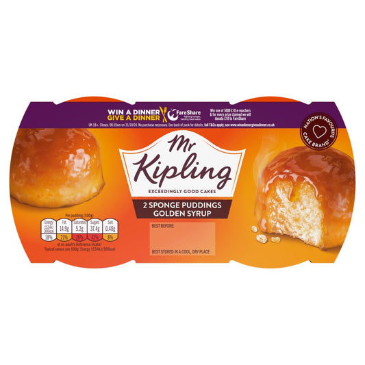 Mr Kipling Sponge Puddings Golden Syrup (Std × 4 × 1)