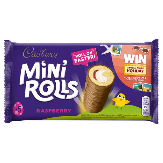 Cadbury 5 Mini Rolls Raspberry (5pk × 12)