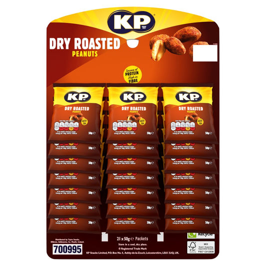 KP Dry Roasted Peanuts  (Pubcard) (50g × 21 × 7)