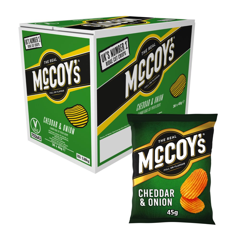 McCoy's Cheddar & Onion Grab Bag Crisps (45g × 26 × 1)