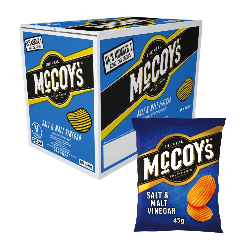 McCoy's Salt & Malt Vinegar Grab Bag Crisps (45g × 26 × 1)