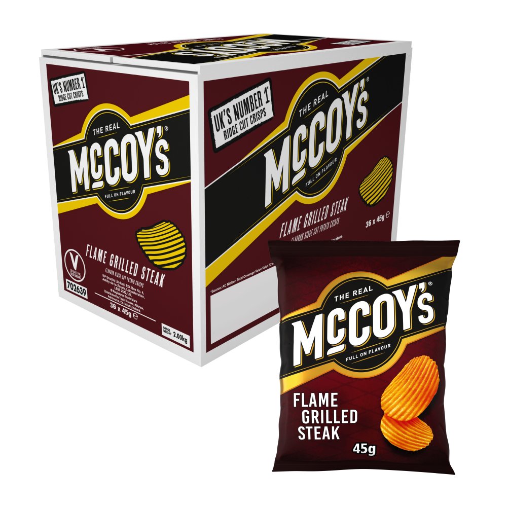 McCoy's Flame Grilled Steak Grab Bag Crisps (45g × 26 × 1)