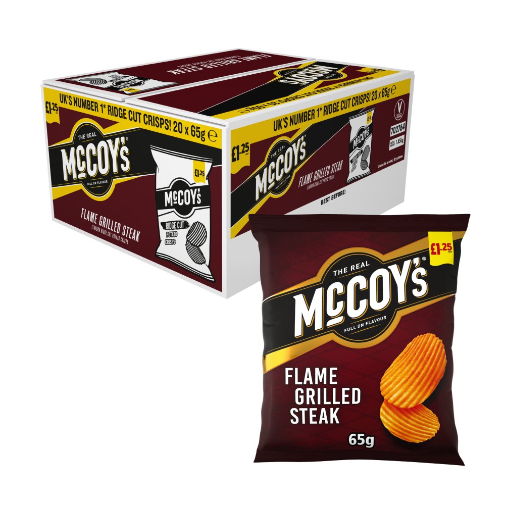 McCoy's Flame Grilled Steak Sharing Crisps , £1.25 PMP (65g × 20 × 1)