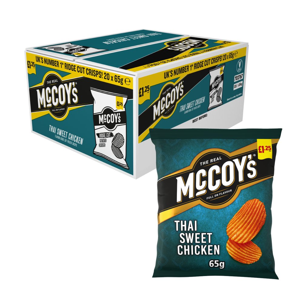 McCoy's Thai Sweet Chicken Sharing Crisps , £1.25 PMP (65g × 20 × 1)