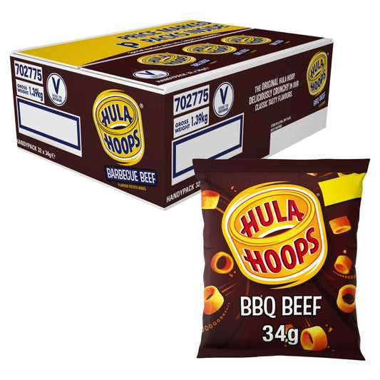 Hula Hoops BBQ Beef Crisps , 65p PMP (34g × 32 × 1)