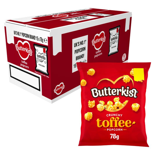 Butterkist Crunchy Toffee Popcorn , £1.25 PMP (78g × 15 × 1)