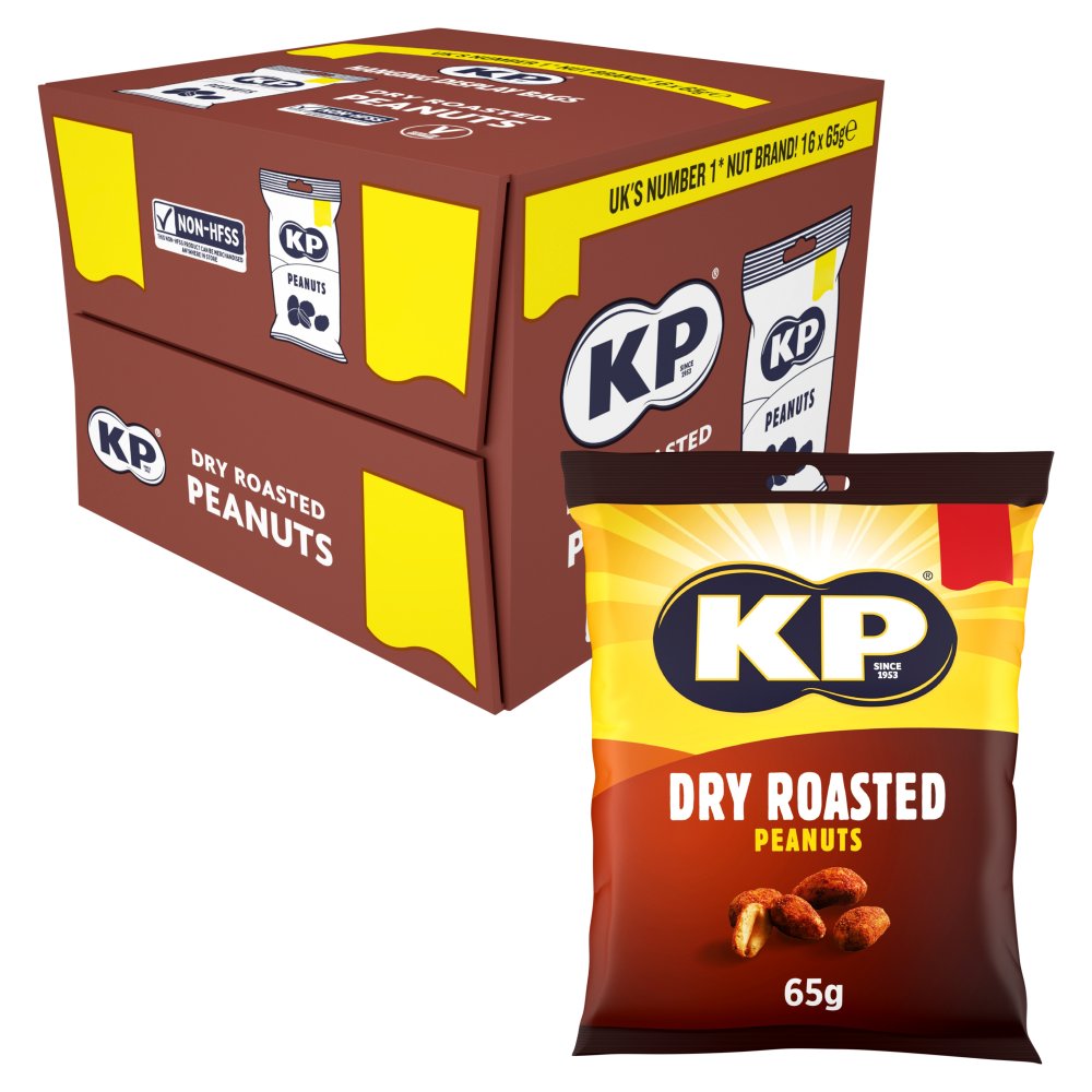 KP Dry Roasted Peanuts , £1.25 PMP (65g × 16 × 1)