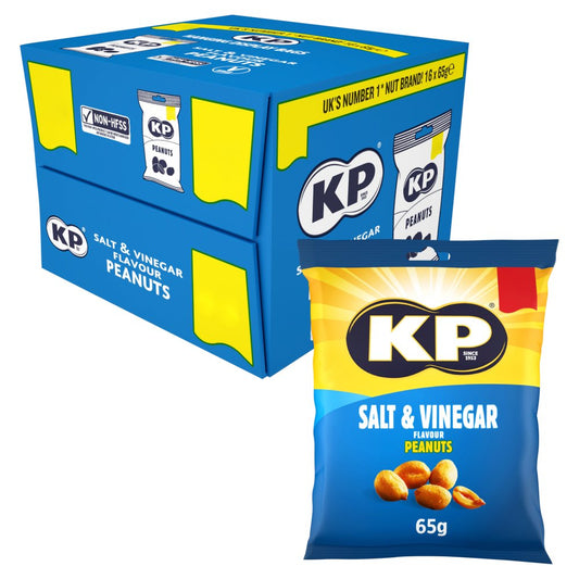 KP Salt & Vinegar Peanuts , £1.25 PMP (65g × 16 × 1)