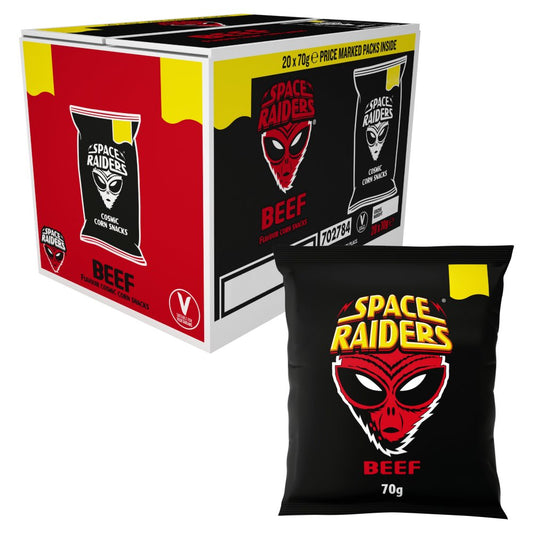 Space Raiders Beef Crisps , £1.25 PMP (70g × 20 × 1)