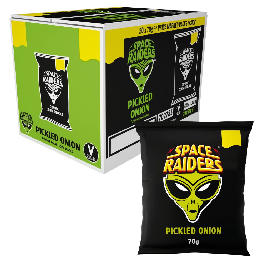 Space Raiders Pickled Onion Crisps , £1.25 PMP (70g × 20 × 1)