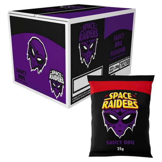 Space Raiders Saucy BBQ Crisps , 40p PMP (25g × 36 × 1)