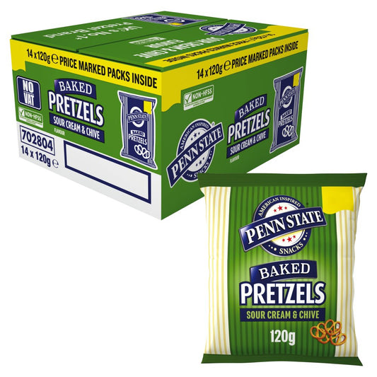 Penn State Sour Cream & Chive Pretzels , £1.25 PMP (120g × 14 × 1)