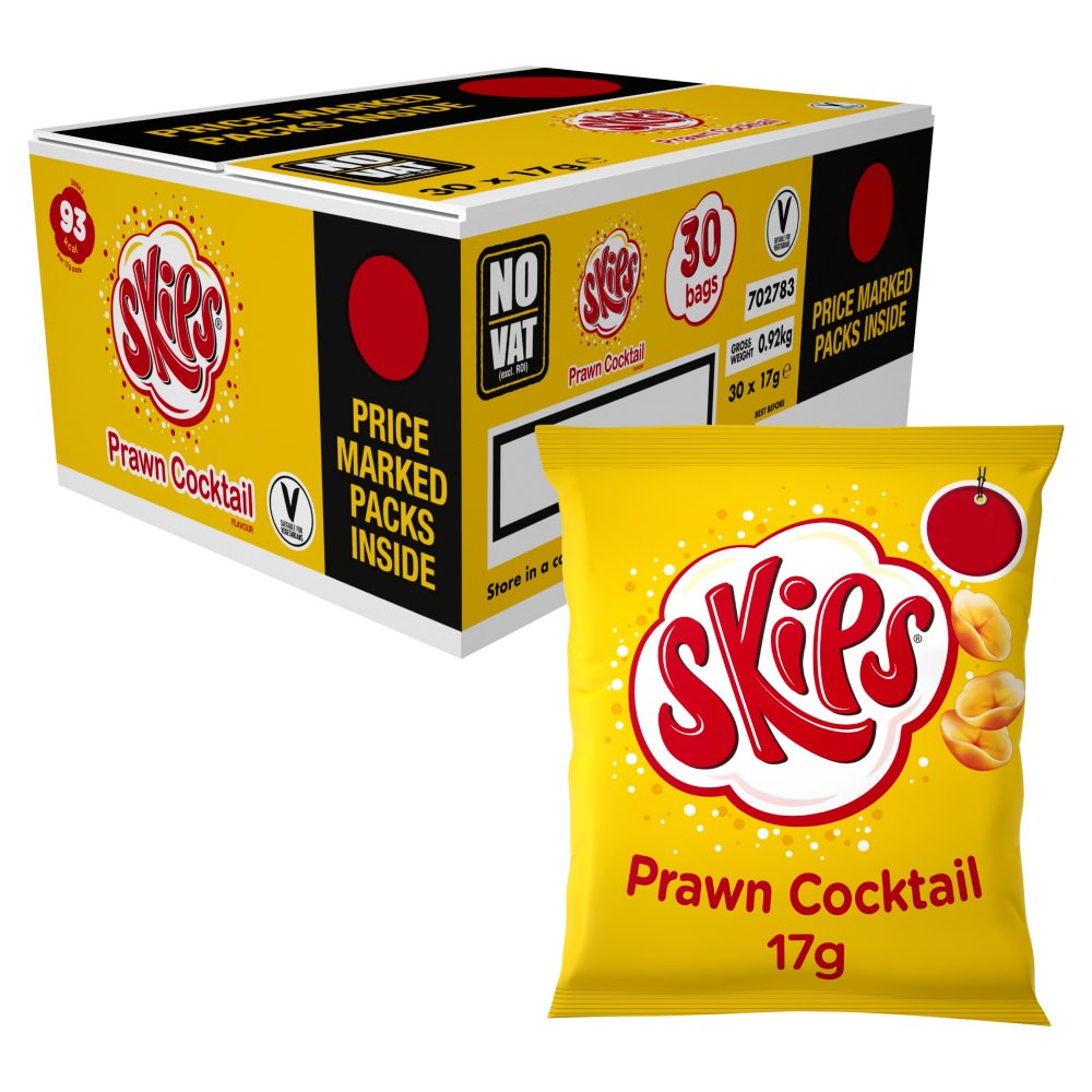 Skips Prawn Cocktail Crisps , 50p PMP (17g × 30 × 1)