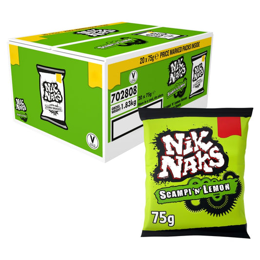 Nik Naks Scampi 'N' Lemon Crisps , £1.25 PMP (75g × 20 × 1)