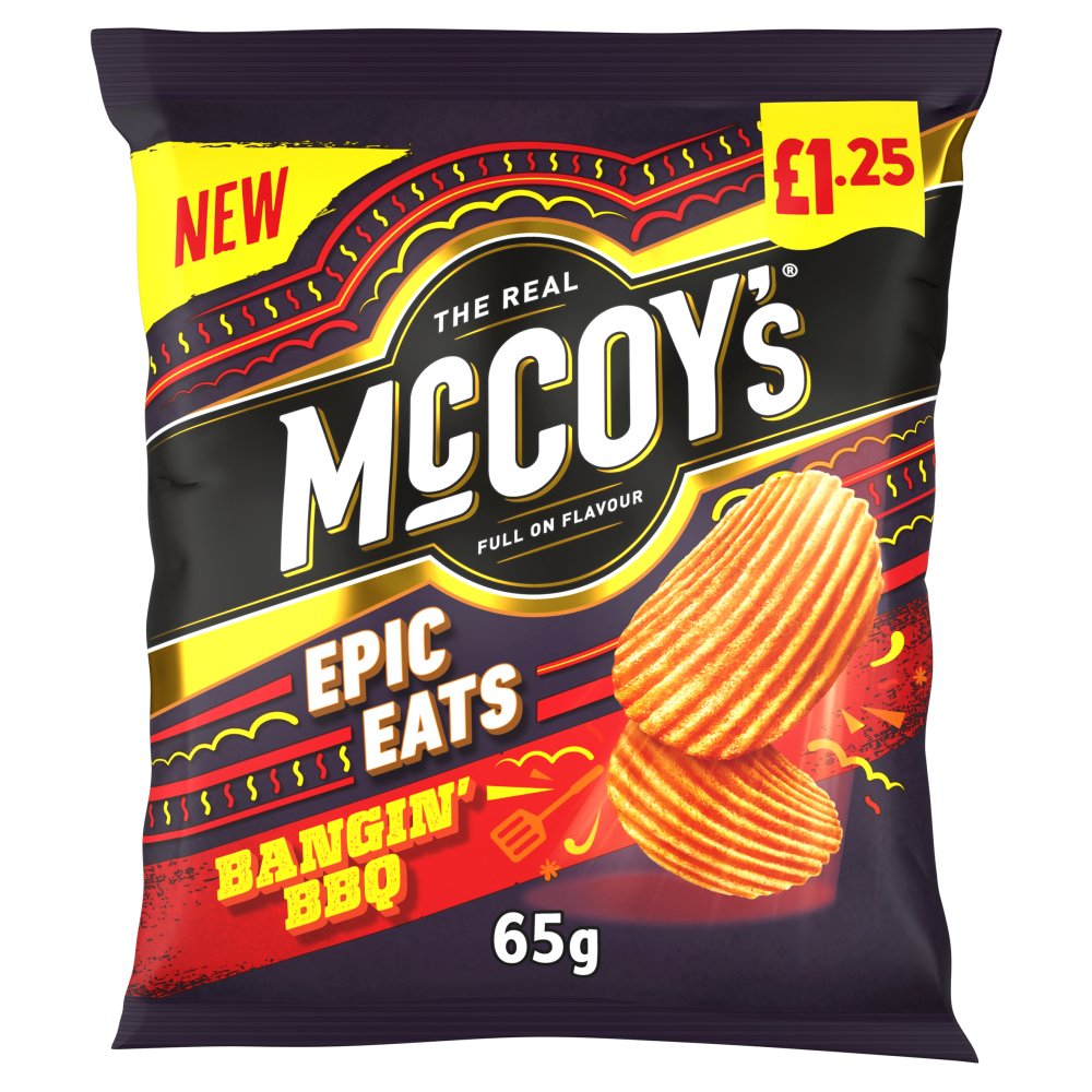 McCoy's Epic Eats Bangin' BBQ Sharing Crisps , £1.25 PMP (65g × 20 × 1)