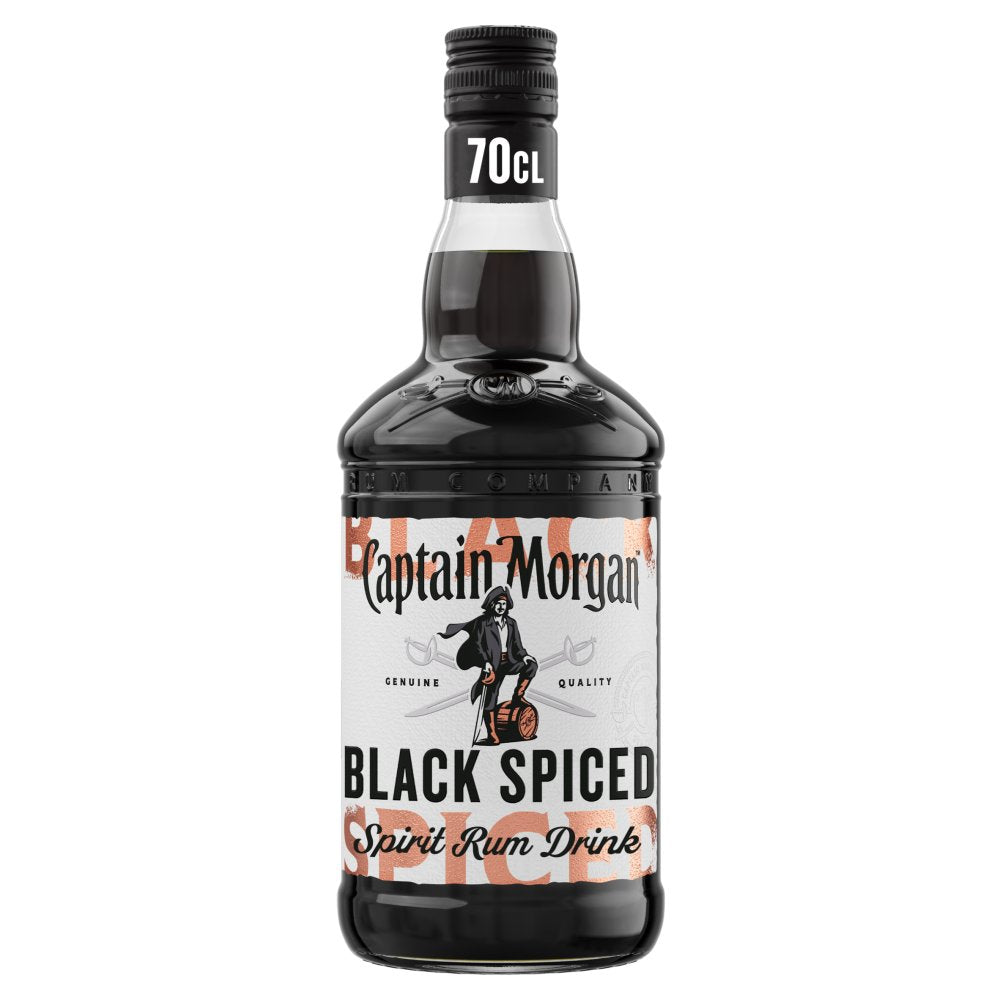 Captain Morgan Black Spiced Rum Spirit 40% vol 70cl Bottle (70Cl × 6)