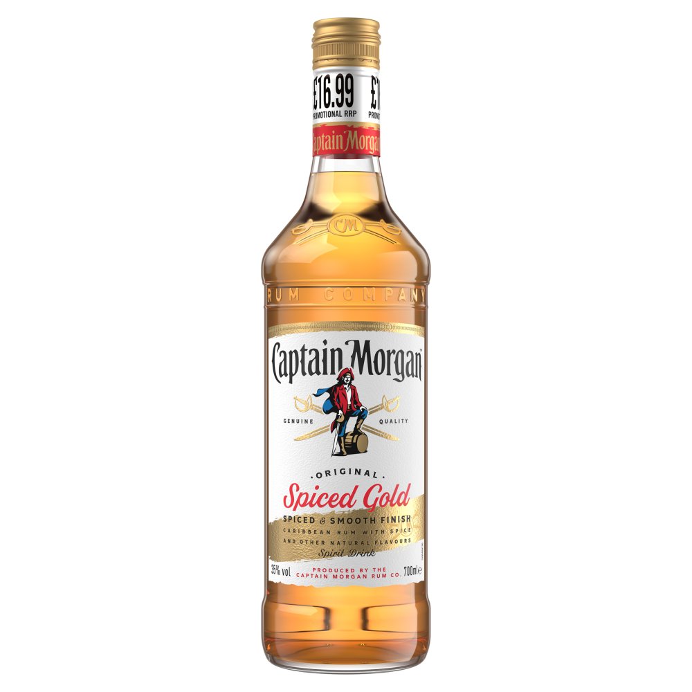 Captain Morgan Original Spiced Gold Rum Based Spirit Drink 35% vol 70cl £16.99 PMP 06x01 (70Cl × 1)