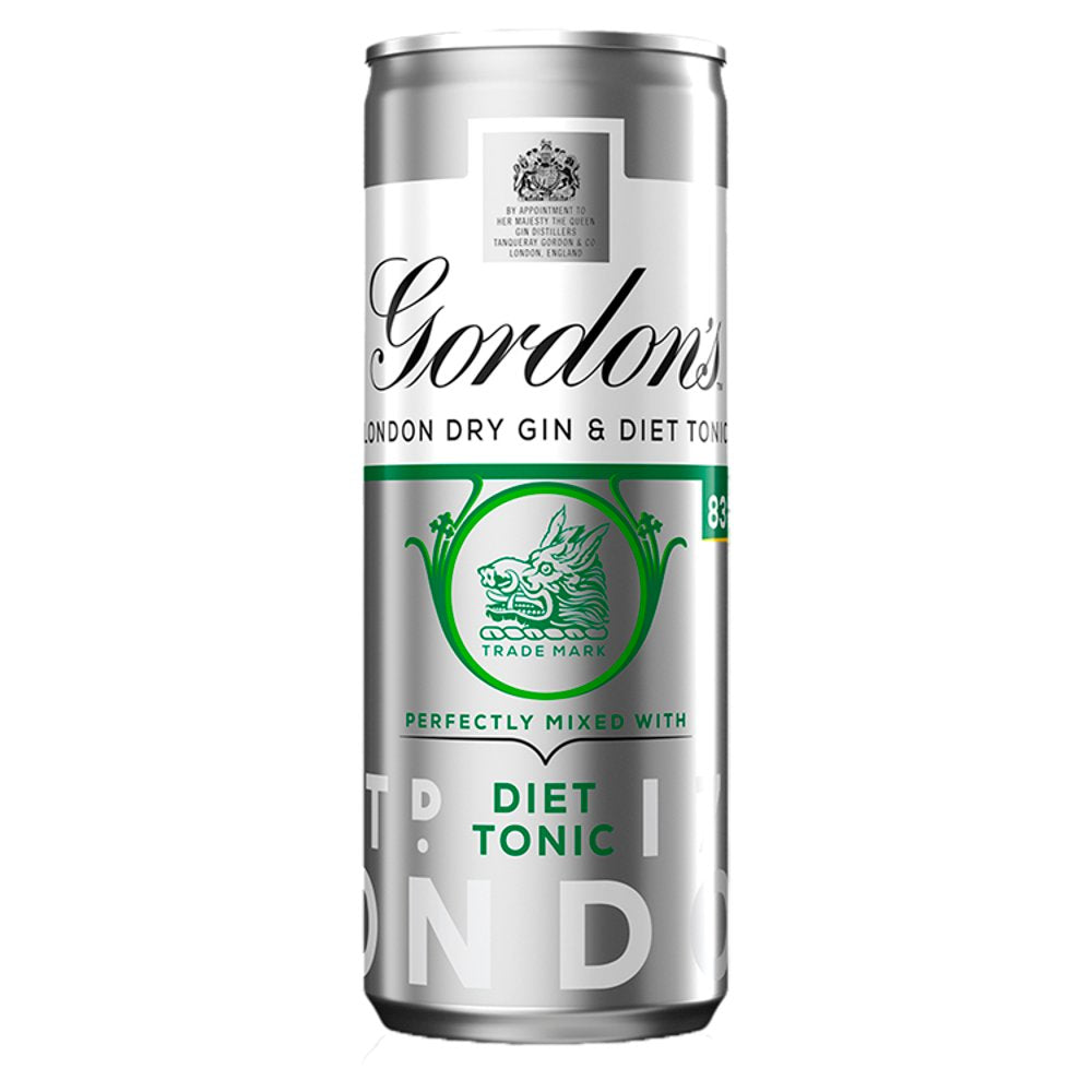 Gordon's Special Dry London Gin and Slimline Tonic Ready to Drink 250ml Can (250ml × 12 × 1)