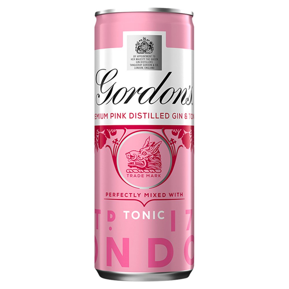 Gordon's Pink Gin & Tonic Premix Ready to Drink 250ml (250ml × 12 × 1)