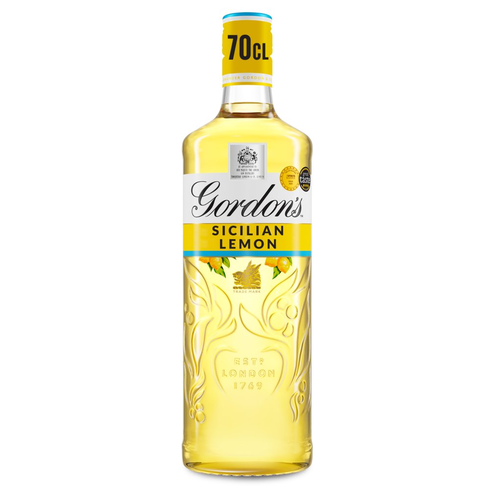 Gordon's Sicilian Lemon Distilled Flavoured Gin 37.5% vol 70cl Bottle (70Cl × 6)