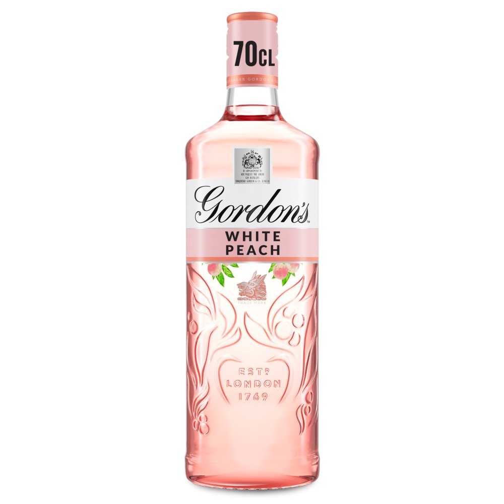 Gordon's White Peach Distilled Flavoured Gin 37.5% vol 70cl Bottle (70Cl × 6)