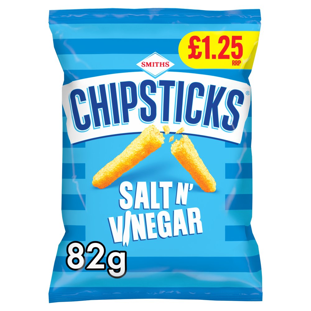 Smiths Chipsticks Salt 'n' Vinegar Snacks Crisps £1.25 RRP PMP (82g × 15 × 1)